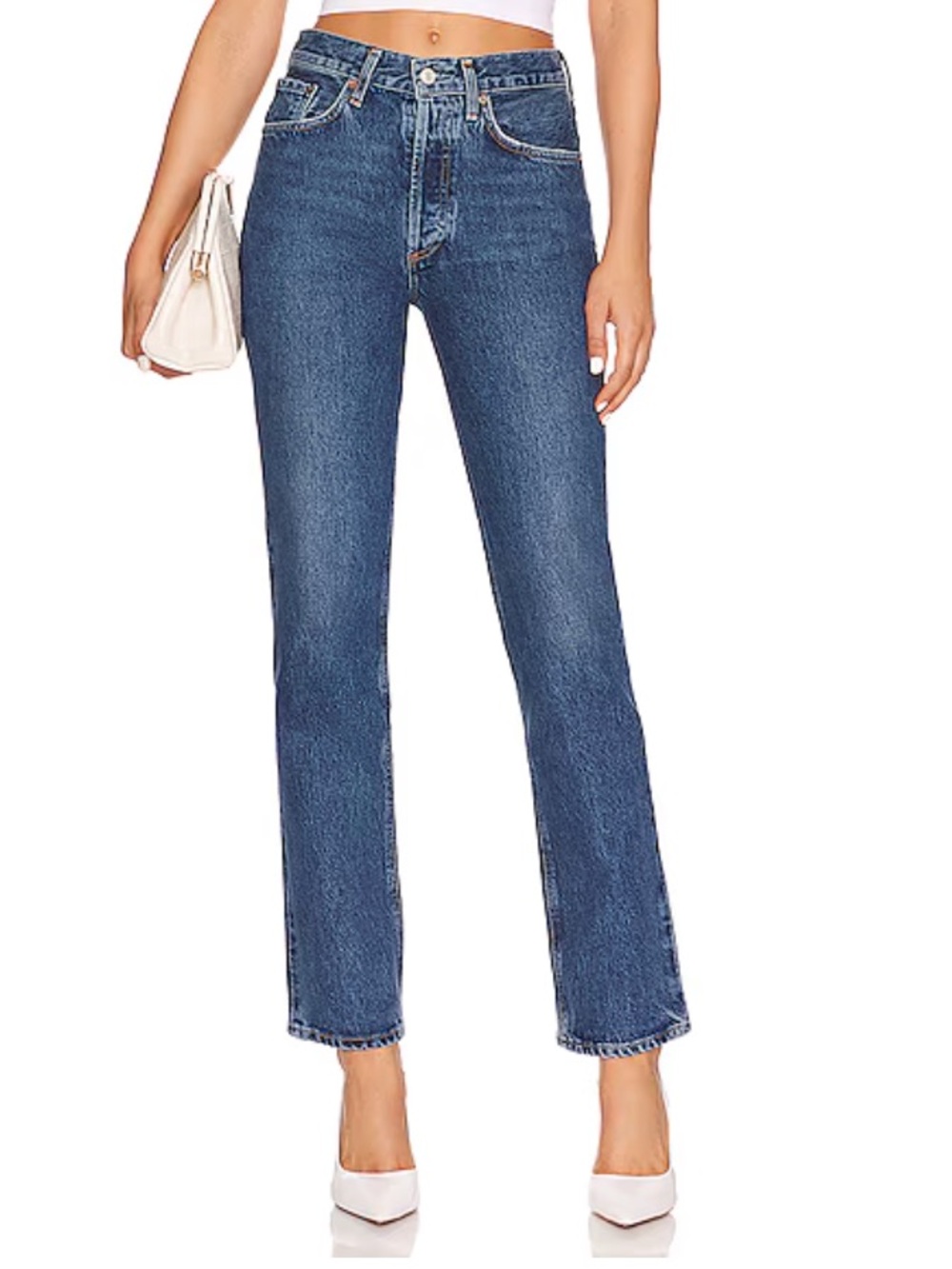 Agolde Lana Mid Rise Straight Jeans